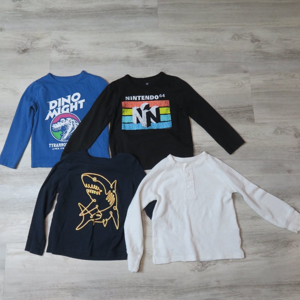 GAP Kids XS Boys Long Sleeve T Shirt Bundle